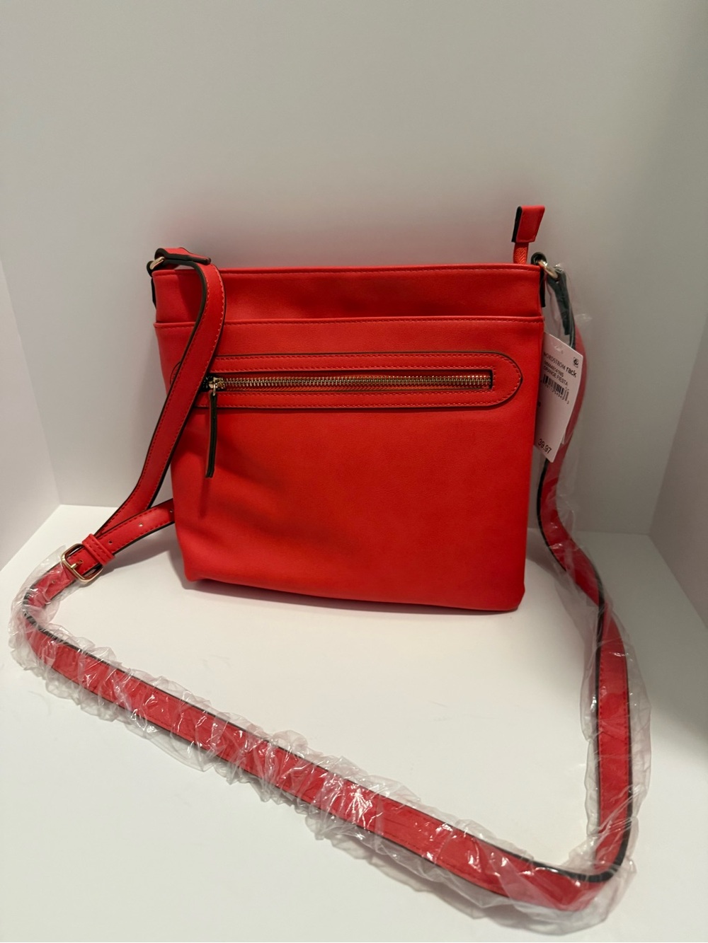NWT Melrose and Market Orange Fiesta Crossbody Bag Adjustable Strap Multi Zip